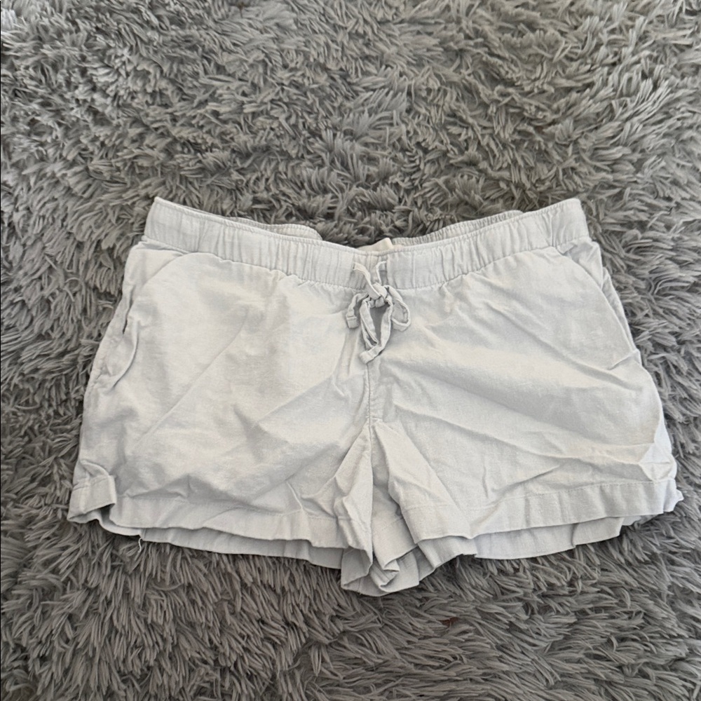 Hollister Light Gray Women's Drawstring linen Shorts